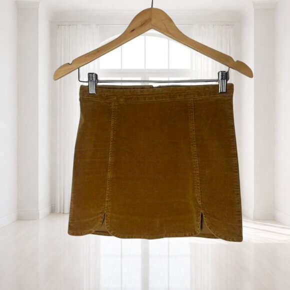 Brandy Melville Faux Suede Mini Skirt Size Small Boho Y2K Soft Stretch - Picture 2 of 10